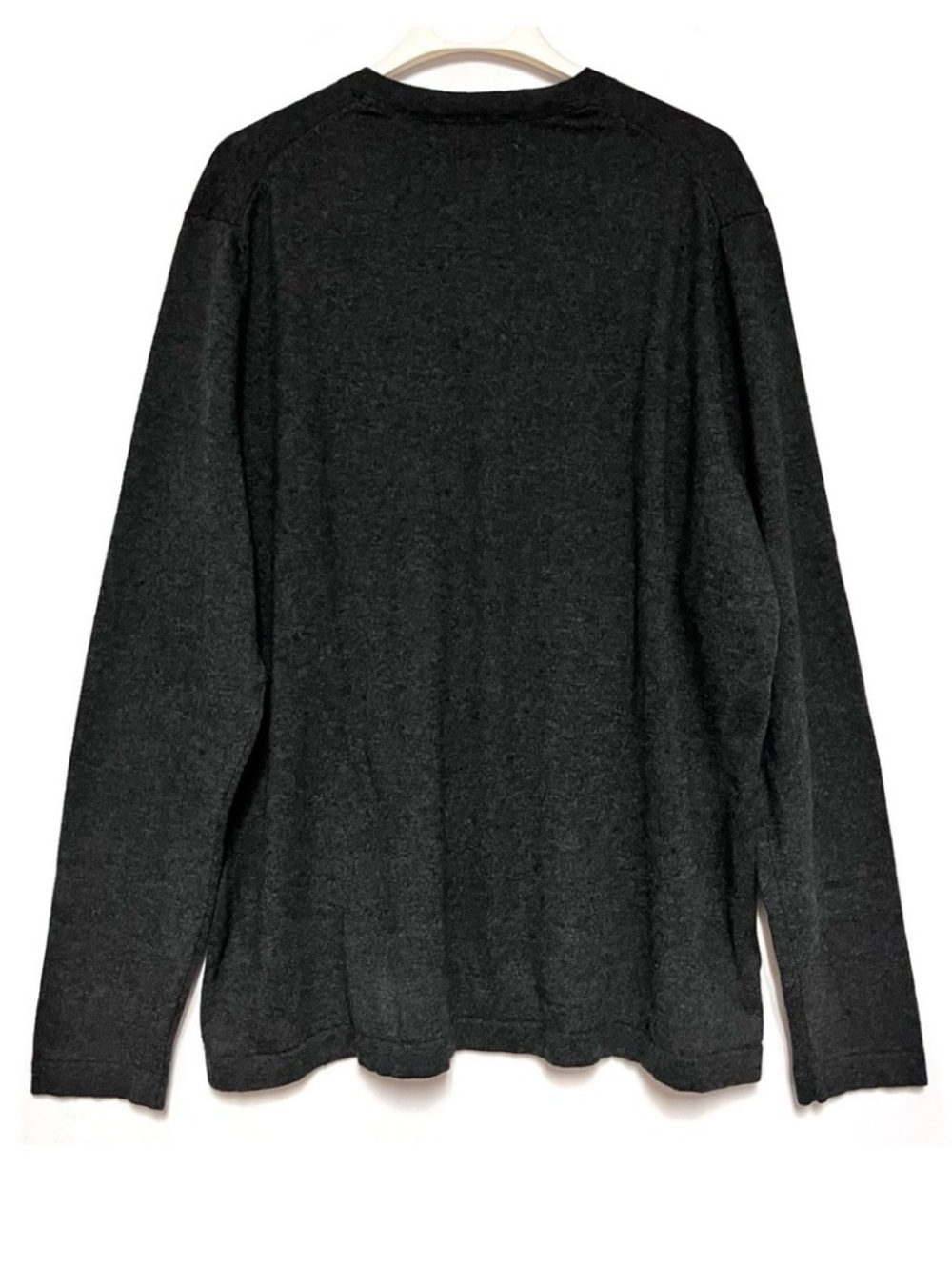 Eddie Bauer Sweater Mens XLT Cotton Merino Wool Gray Vneck Classic Preppy - Picture 2 of 10